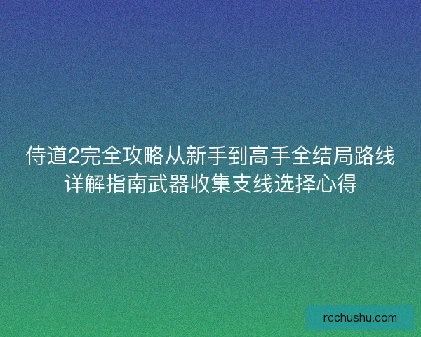 侍道2完全攻略从新手到高手全结局路线详解指南武器收集支线选择心得